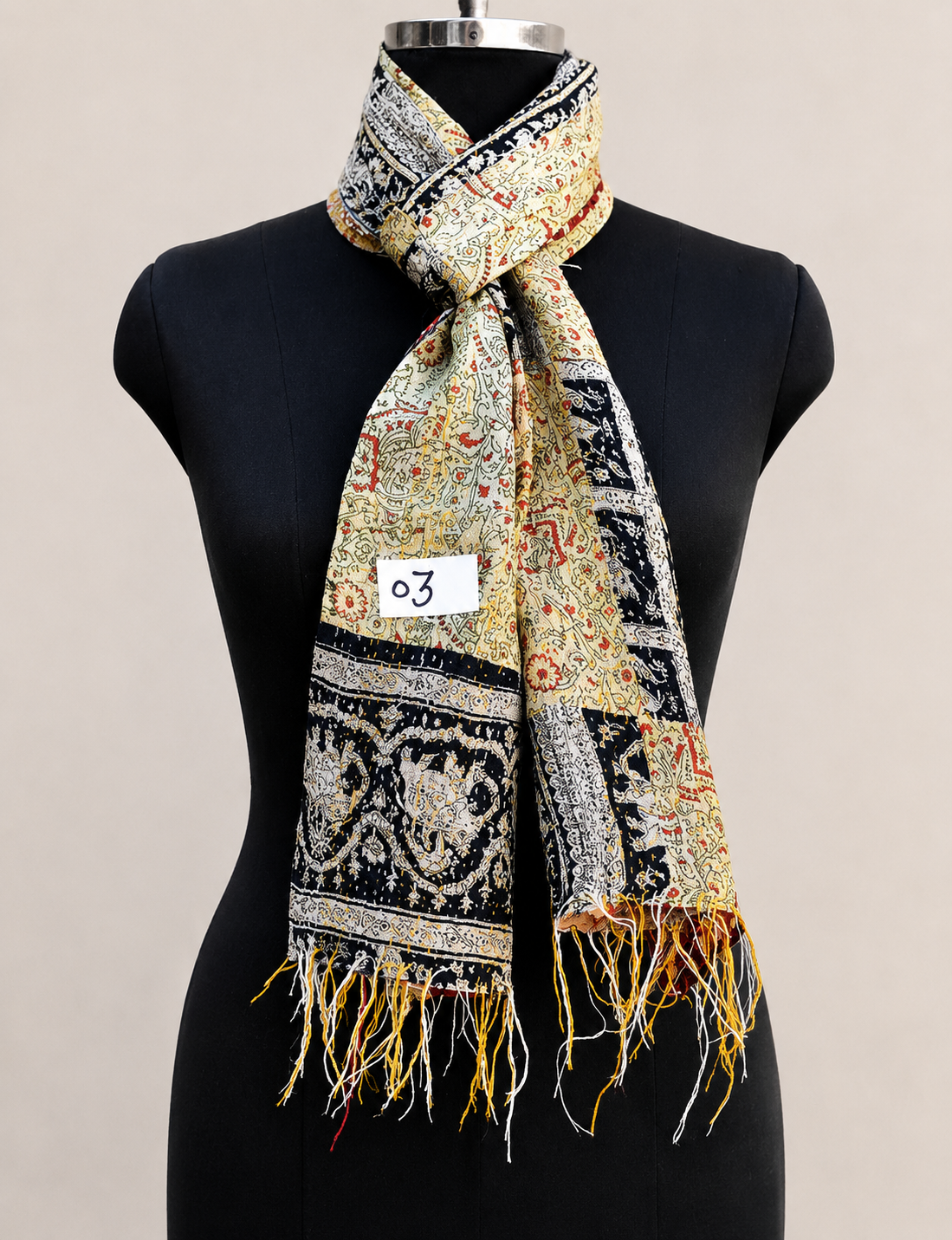 Silk patch Kantha scarf look 2