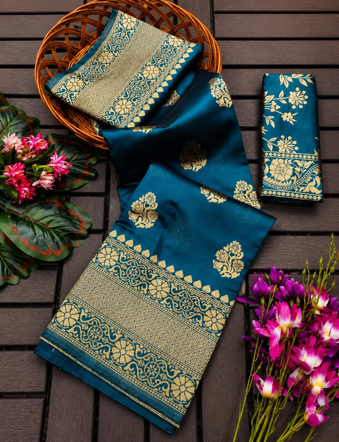 Pure Banarasi Silk Saree Colour Option 1