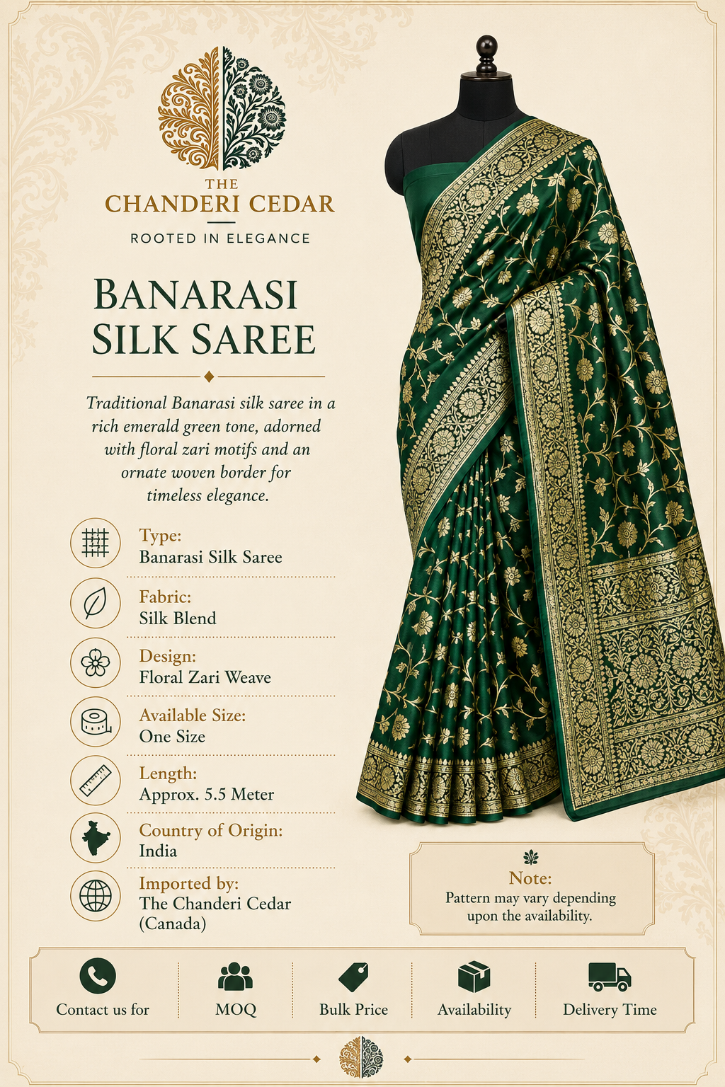 Pure Banarasi Silk Saree Detail